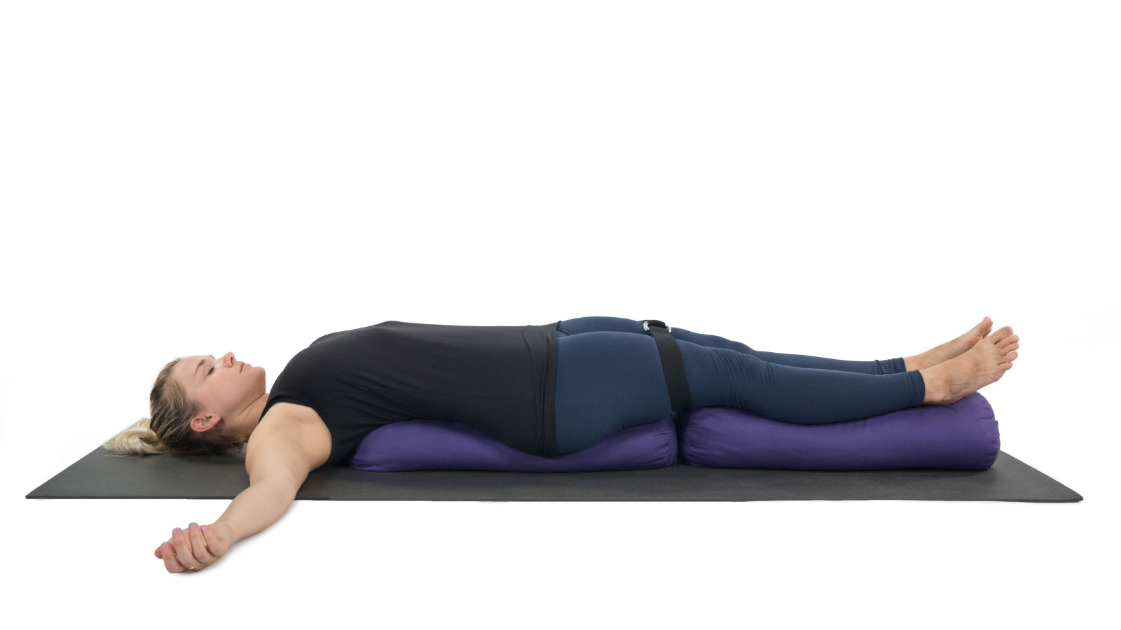 Supported Bridge Pose or Restorative Setu Bandha as a heart-opening pose in yoga